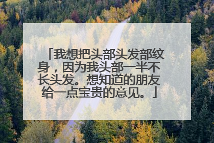 我想把头部头发部纹身，因为我头部一半不长头发。想知道的朋友给一点宝贵的意见。