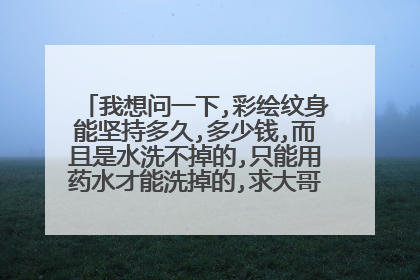 我想问一下,彩绘纹身能坚持多久,多少钱,而且是水洗不掉的,只能用药水才能洗掉的,求大哥大姐们帮忙,跪求