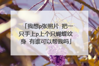 我想p张照片 把一只手上p上个只蝴蝶纹身 有谁可以帮我吗