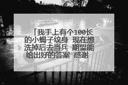 我手上有个100长的小蝎子纹身 现在想洗掉后去当兵 期望能给出好的答案 感谢 急 、 急