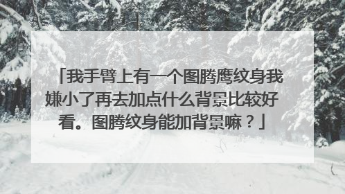 我手臂上有一个图腾鹰纹身我嫌小了再去加点什么背景比较好看。图腾纹身能加背景嘛？