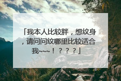 我本人比较胖，想纹身，请问问纹哪里比较适合我~~~！？？？