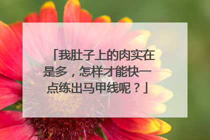 我肚子上的肉实在是多，怎样才能快一点练出马甲线呢？