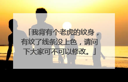 我背有个老虎的纹身，有纹了线条没上色，请问下大家可不可以修改。