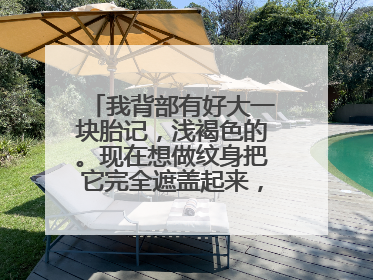 我背部有好大一块胎记，浅褐色的。现在想做纹身把它完全遮盖起来，做什么图案好？（有图片）