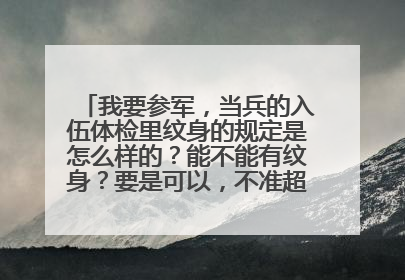 我要参军，当兵的入伍体检里纹身的规定是怎么样的？能不能有纹身？要是可以，不准超过多大的纹身？