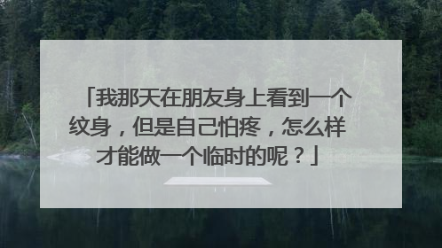 我那天在朋友身上看到一个纹身,但是自己怕疼,怎么样才能做一个临时的呢?