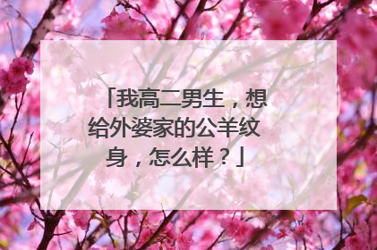我高二男生，想给外婆家的公羊纹身，怎么样？