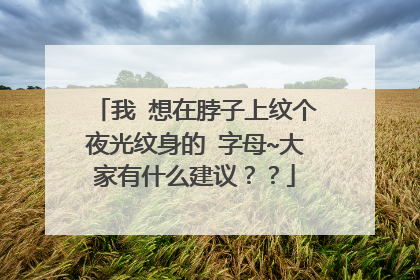 我 想在脖子上纹个夜光纹身的 字母~大家有什么建议？？