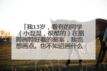 我13岁,看有的同学(小混混,很酷的)在胳膊画特好看的图案,我也想画点。也不知道画什么,给点建议。急