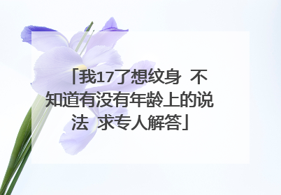 我17了想纹身 不知道有没有年龄上的说法 求专人解答