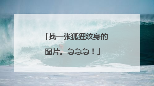 找一张狐狸纹身的图片。急急急！