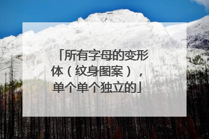 所有字母的变形体（纹身图案），单个单个独立的