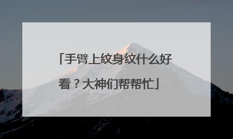 手臂上纹身纹什么好看？大神们帮帮忙