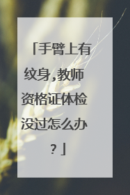 手臂上有纹身,教师资格证体检没过怎么办?