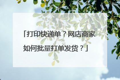 打印快递单？网店商家如何批量打单发货？