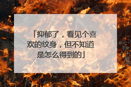抑郁了，看见个喜欢的纹身，但不知道是怎么得到的
