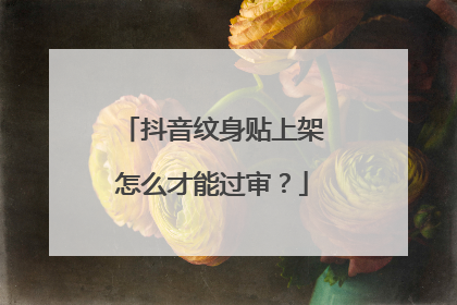 抖音纹身贴上架怎么才能过审？
