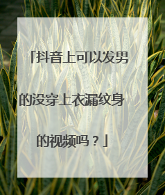 抖音上可以发男的没穿上衣漏纹身的视频吗?