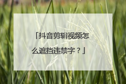 抖音剪辑视频怎么遮挡违禁字？