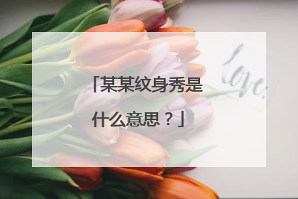 某某纹身秀是什么意思？