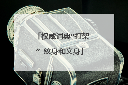 权威词典“打架” 纹身和文身