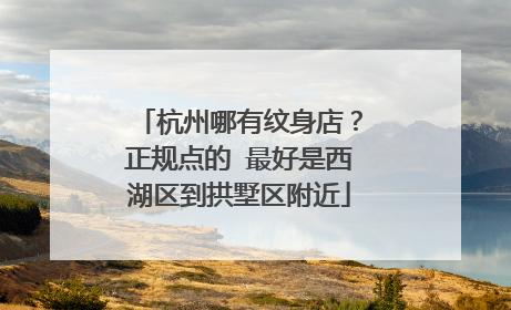 杭州哪有纹身店？正规点的 最好是西湖区到拱墅区附近