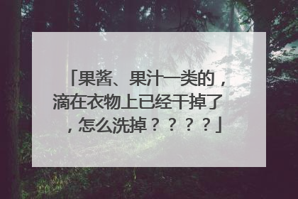 果酱、果汁一类的，滴在衣物上已经干掉了，怎么洗掉？？？？