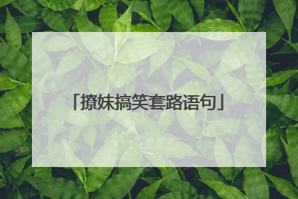 撩妹搞笑套路语句