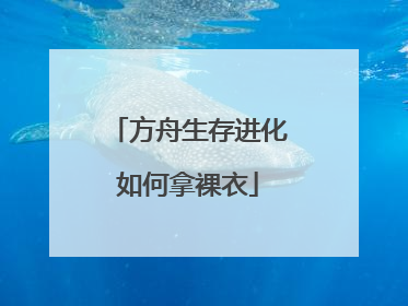 方舟生存进化如何拿裸衣
