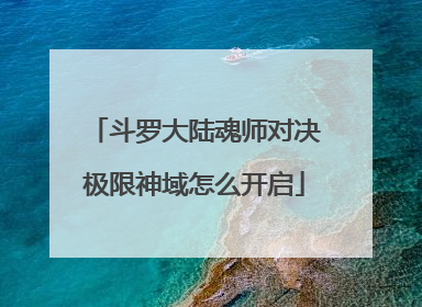 斗罗大陆魂师对决极限神域怎么开启