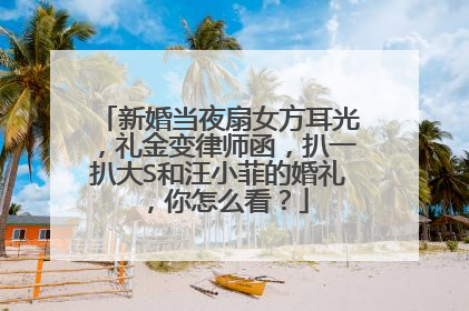 新婚当夜扇女方耳光，礼金变律师函，扒一扒大S和汪小菲的婚礼，你怎么看？
