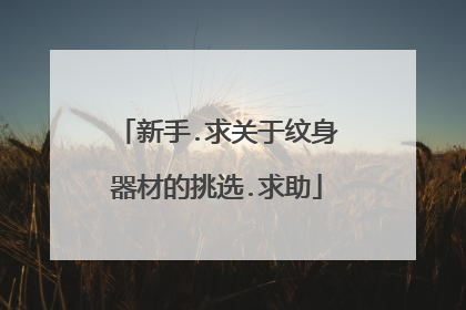 新手.求关于纹身器材的挑选.求助