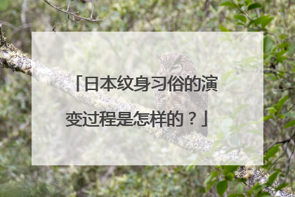 日本纹身习俗的演变过程是怎样的？