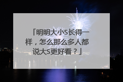 明明大小S长得一样，怎么那么多人都说大S更好看？