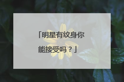 明星有纹身你能接受吗?