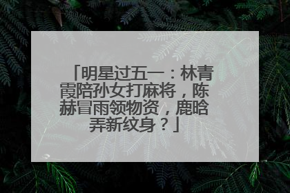明星过五一：林青霞陪孙女打麻将，陈赫冒雨领物资，鹿晗弄新纹身？