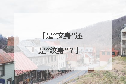 是“文身”还是“纹身”？