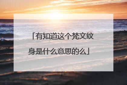 有知道这个梵文纹身是什么意思的么