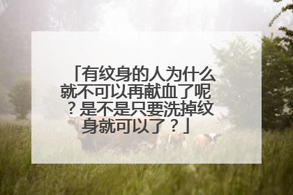 有纹身的人为什么就不可以再献血了呢？是不是只要洗掉纹身就可以了？