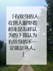 有纹身的人在别人眼里看起来是怎样认为的？我认为有纹身的不一定就是坏人。