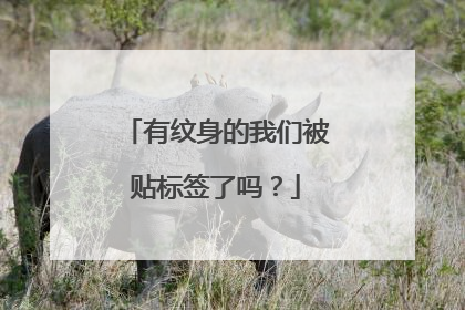 有纹身的我们被贴标签了吗？