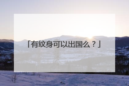 有纹身可以出国么?