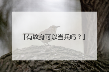 有纹身可以当兵吗?