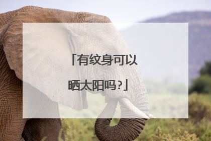 有纹身可以晒太阳吗?