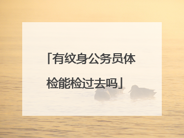 有纹身公务员体检能检过去吗