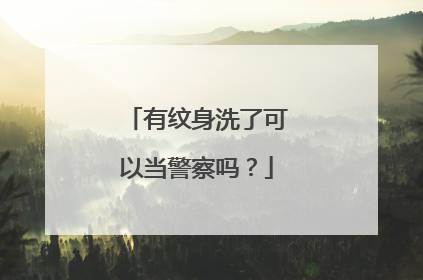 有纹身洗了可以当警察吗？