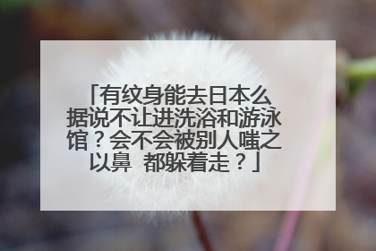 有纹身能去日本么 据说不让进洗浴和游泳馆？会不会被别人嗤之以鼻 都躲着走？
