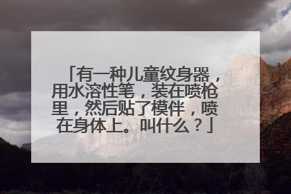 有一种儿童纹身器,用水溶性笔,装在喷枪里,然后贴了模伴,喷在身体上。叫什么?
