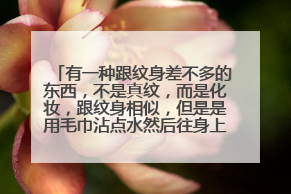 有一种跟纹身差不多的东西，不是真纹，而是化妆，跟纹身相似，但是是用毛巾沾点水然后往身上擦，然后图案